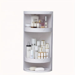 Rotatable Corner Storage Rack with Dust-proof Shelf