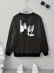 Anime Boys Pattern Sweatshirt Unisex Pullover Casual Long Sleeve Top