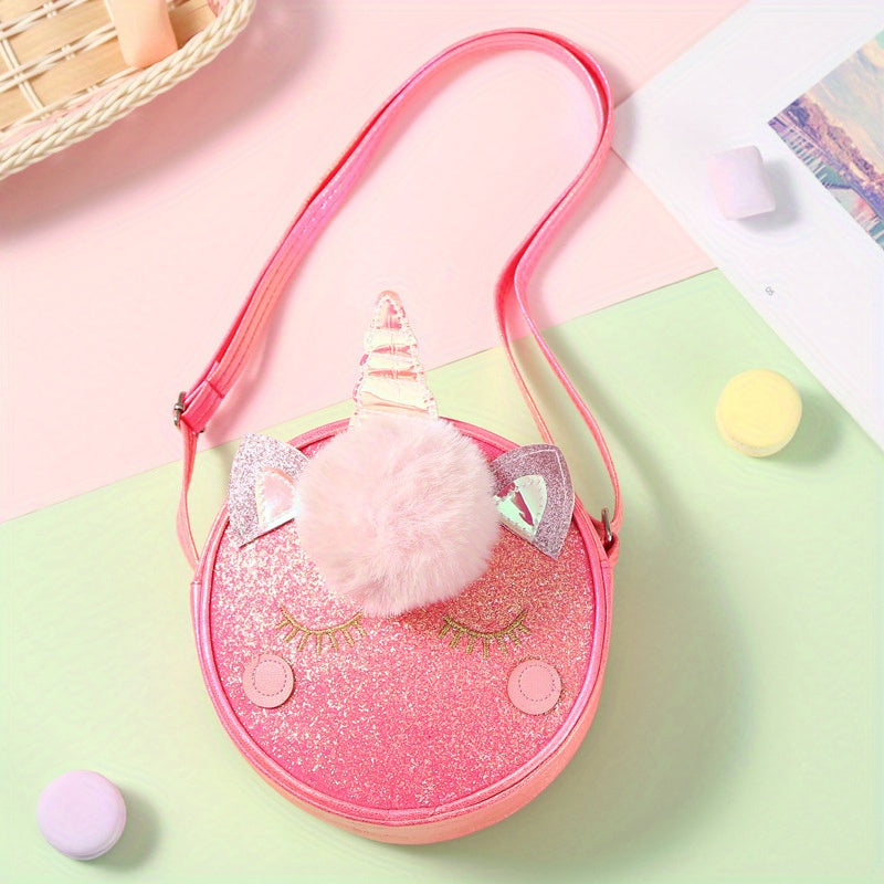 Kids Cartoon Shoulder Bag Coin Purse Round Storage Travel Bag
