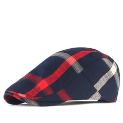 Summer Plaid Beret Cap Sunscreen Visor Hat