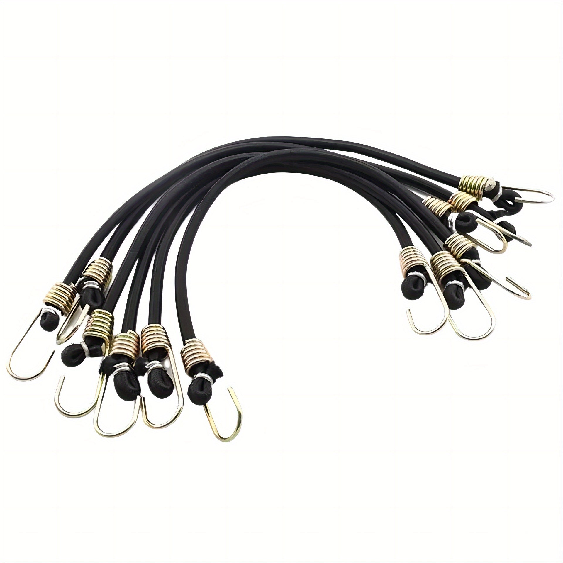 15pcs 25.4cm Mini Bungee Cords Rubber with Steel Hooks for Tarps Covers Canopies