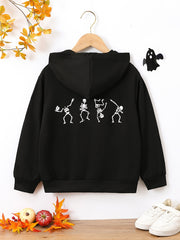 Funny Skull Print Boys Hoodie Long Sleeve Sweatshirt