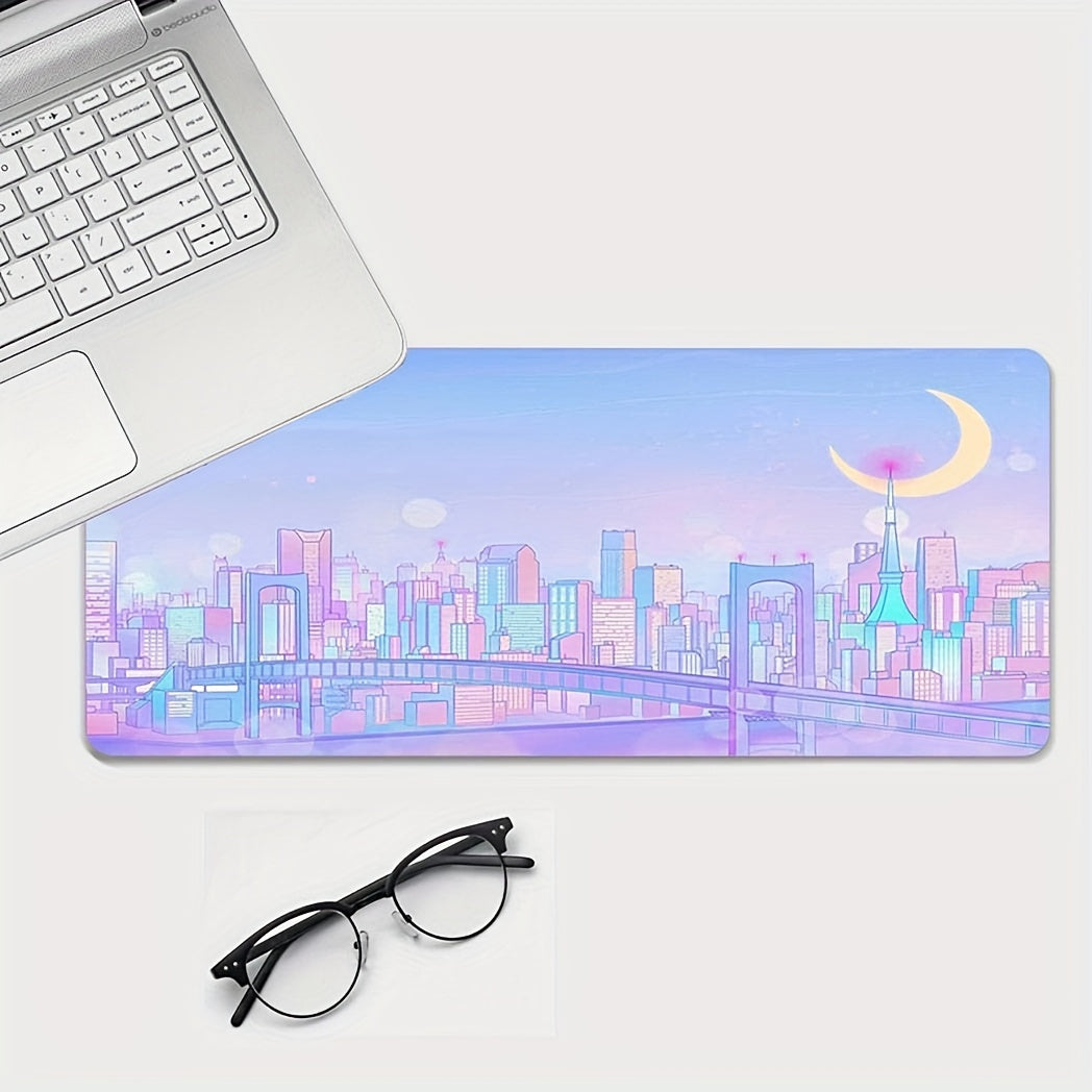 Anime City Office Game Mouse Pad Extended Thick Rubber Mat Non-slip Washable