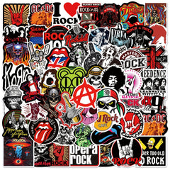 Rock Music Stickers Set - 104pcs for Phones, Cups, Computers