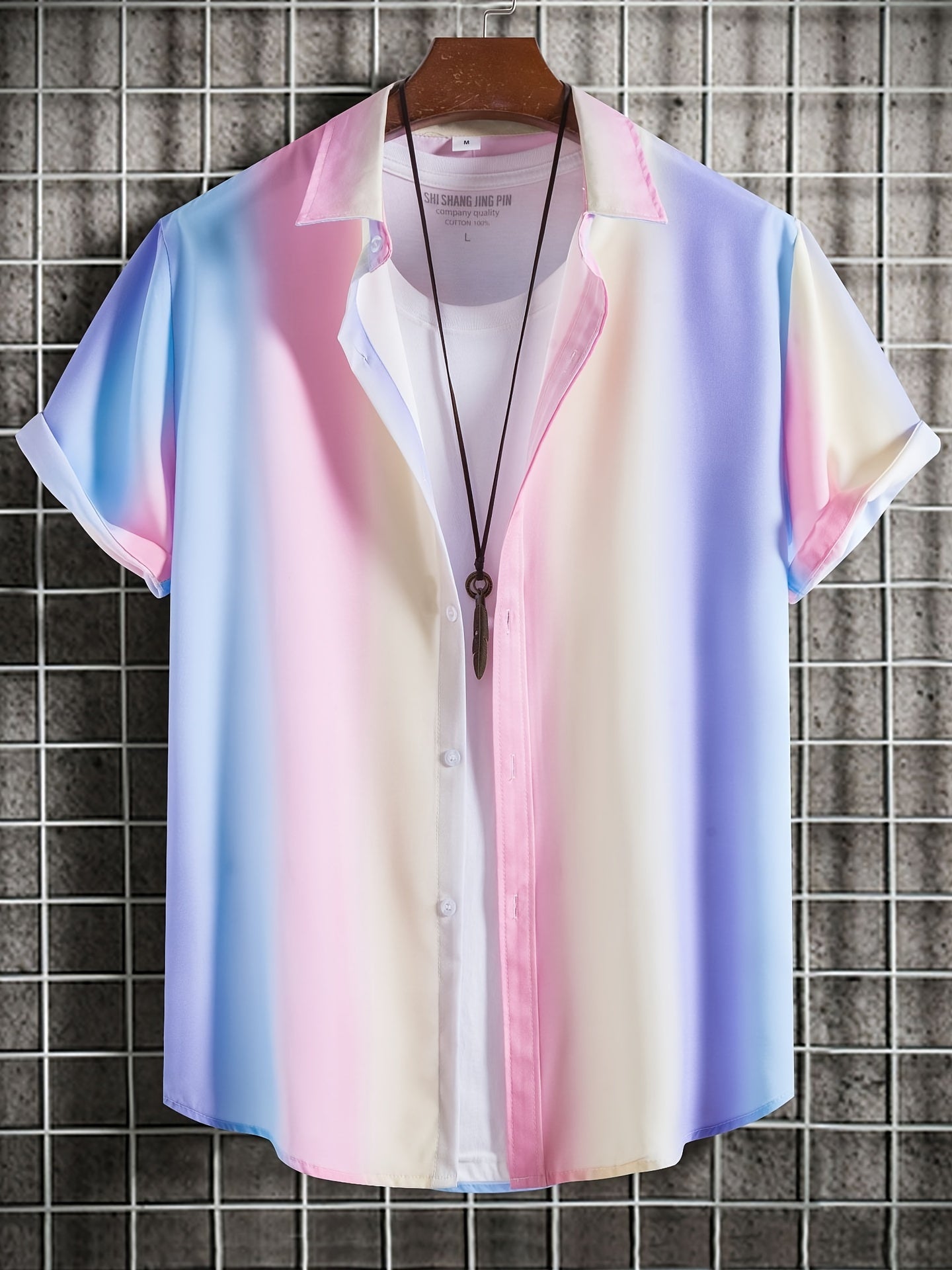 Men's Striped Short Sleeve Casual Shirt