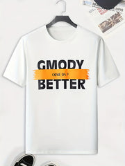 Men's Come On Print T shirt Active Slightly Stretch Breathable Tee