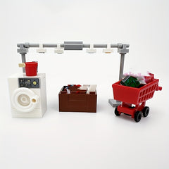 Bathroom Set MOC Accessories Washing Machine Building Blocks Toy Set