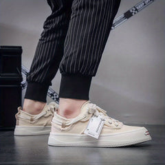 Men's Distressed Lace Up Canvas Sneakers Casual Outdoor Walking Shoes