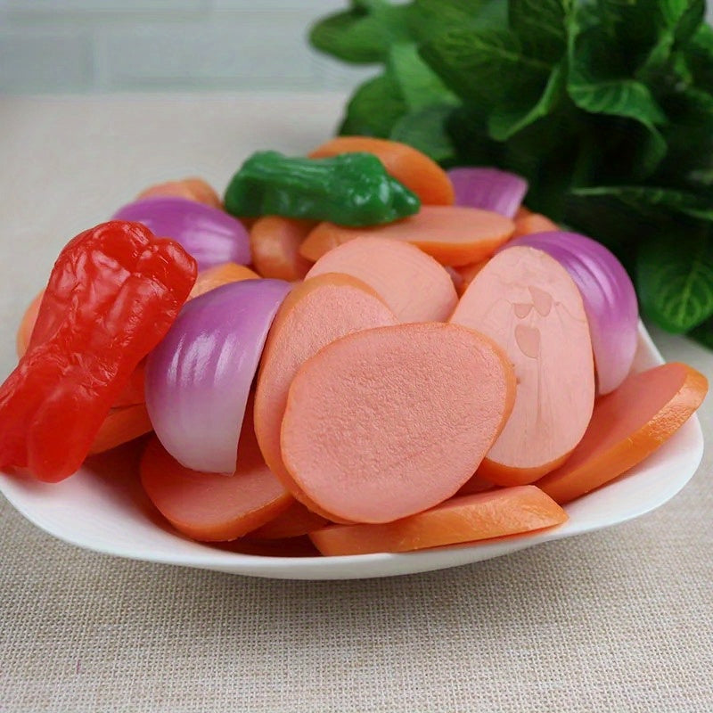 5pcs PVC Hot Dog Sausages Realistic Food Style Sliced Sausages