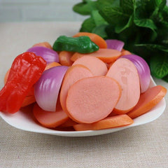 5pcs PVC Hot Dog Sausages Realistic Food Style Sliced Sausages