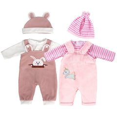 3pcs Baby Doll Clothes Set with Hat, Long Sleejsones and Pants