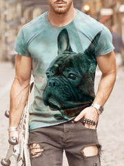 Dog 3D Pattern Print Men's Short Sleeve T-shirt Graphic Tee Men's Summer Clothes