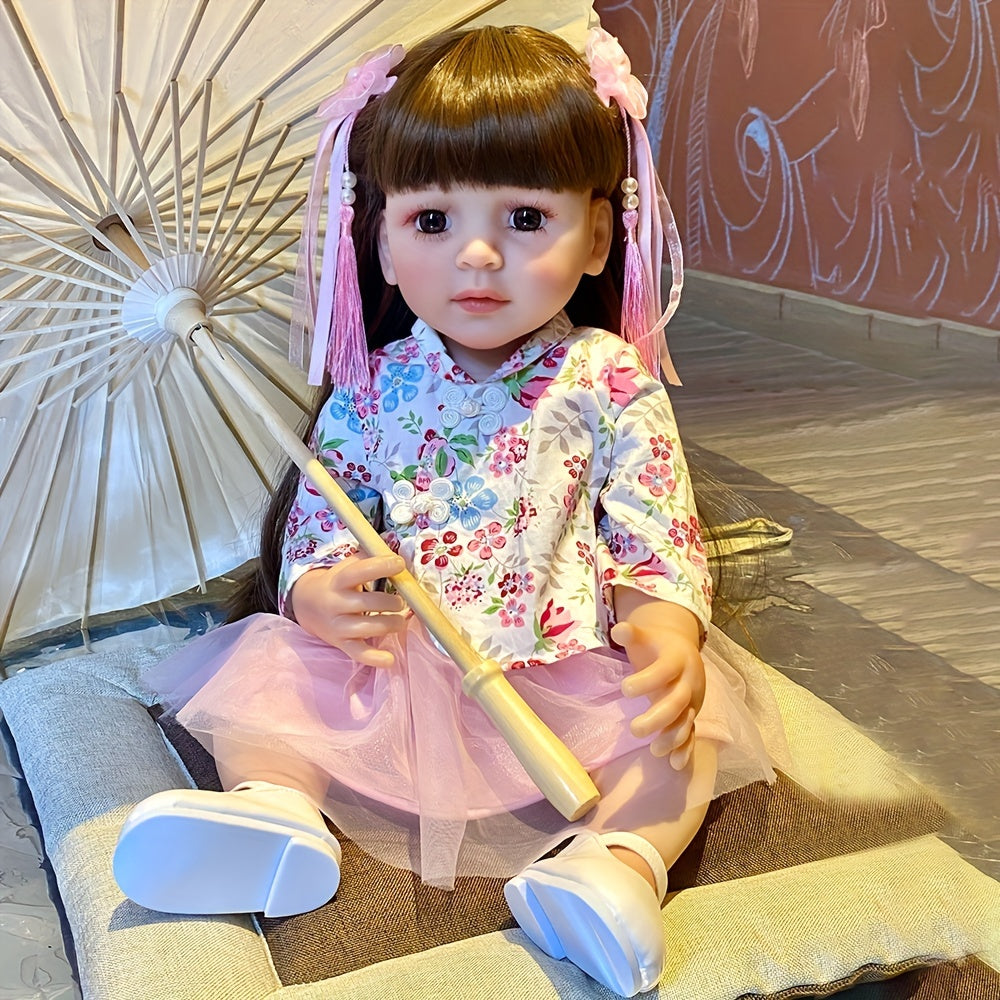 Silicone Simulation Baby Doll Girl Toy Dress Up Hair Styling