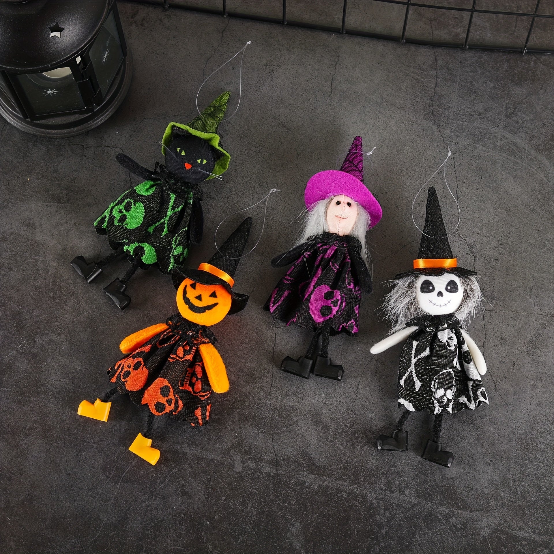 Cartoon Pumpkin Witch Pendant Halloween Party Props