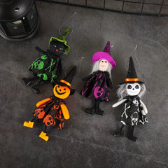 Cartoon Pumpkin Witch Pendant Halloween Party Props