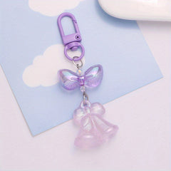 Acrylic Bubble Bow Keychain Pendant For Girls