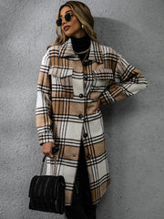 Preppy Plaid Shirt Jacket Long Sleeve Button Up Casual Plaid Shacket For Spring