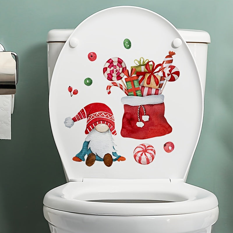 Christmas Toilet Seat Sticker Removable Decal Paper Decorative Bathroom