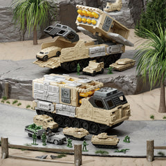 Tank Playset for Kids DIY Assembly Vehicle Toys with Missile Launcher