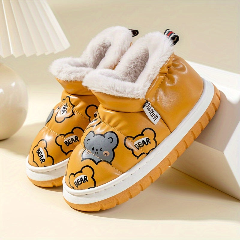 Girls Soft Warm Cartoon Boots, Indoor Outdoor Walking, Autumn & Winter