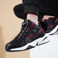 Men's Ankle Boots Rotating Buckle Non Slip Thermal Walking Shoes