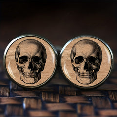 Antique Anatomy Skull Cufflinks Gothic Skeleton Jewelry