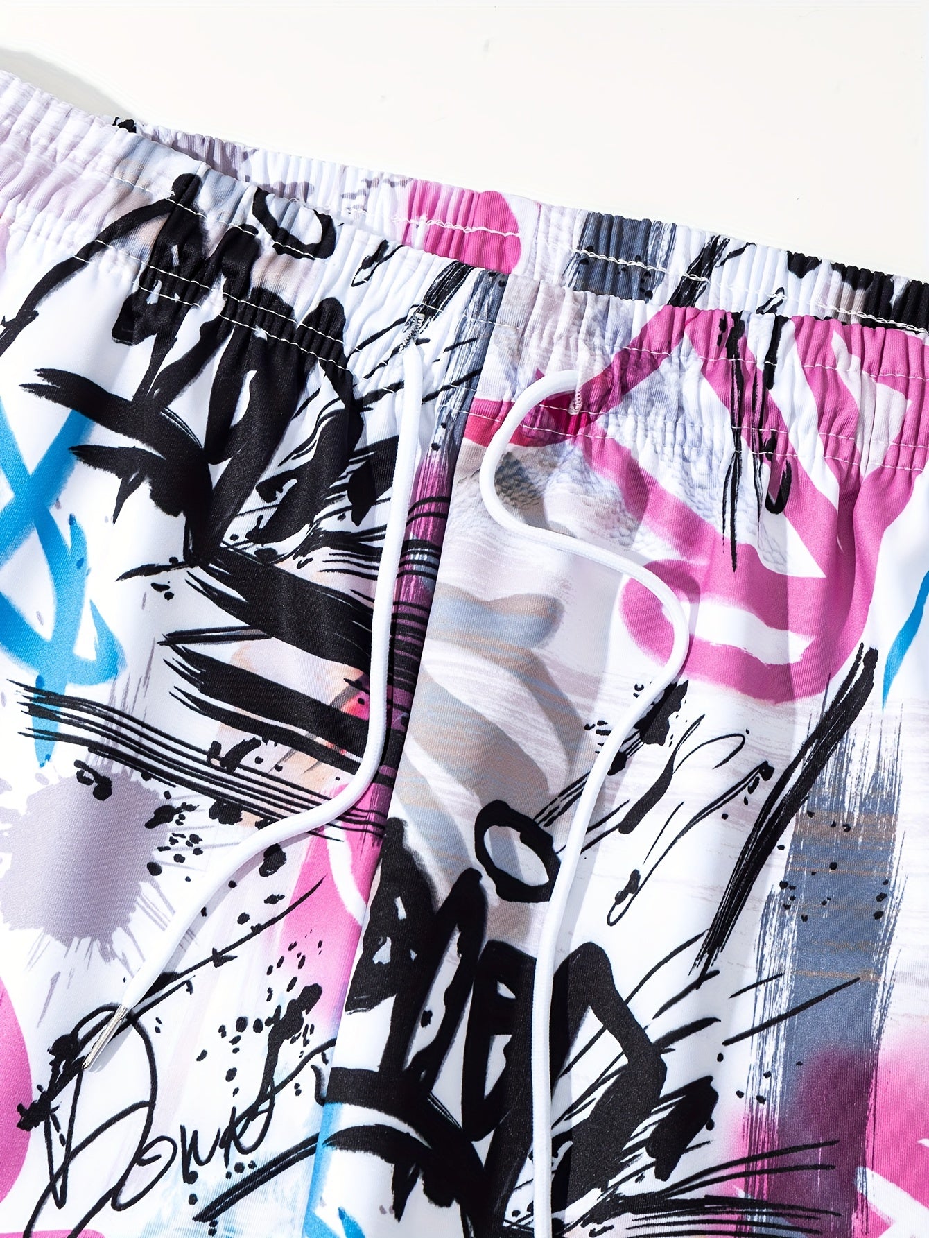 Graffiti Series Drawstring Sweatpants Loose Fit Pants Men's Casual Joggers