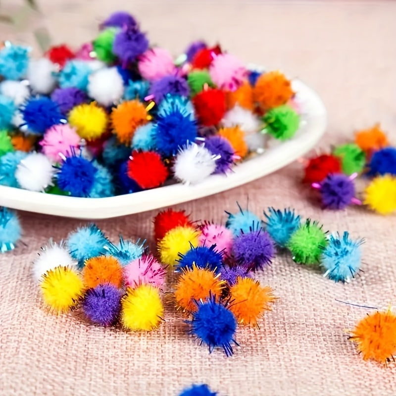 300pcs Colorful Golden Scallion Balls High Elastic Plush Balls