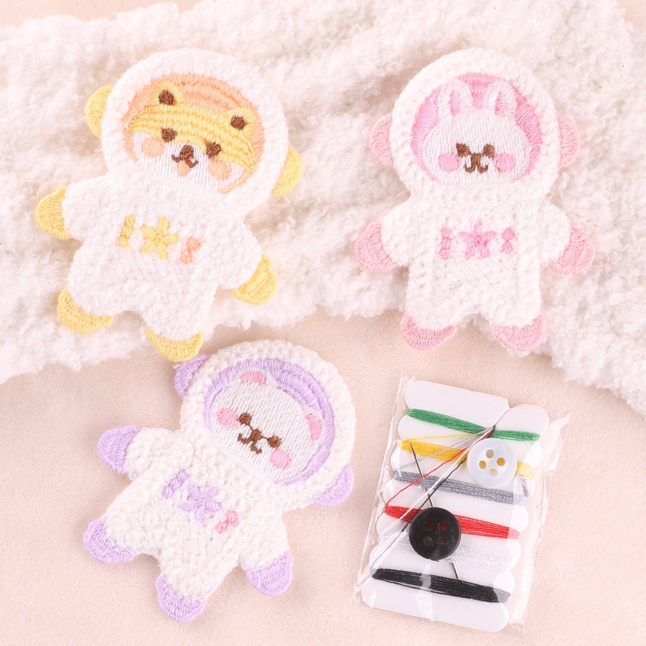 4pcs Space Bear Patches for Girls Clothing DIY Hand Sewing