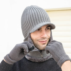 2pcs Knit Plus Teddy Line Hat for Autumn & Winter