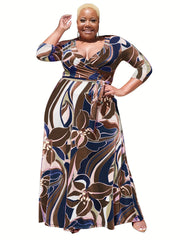 Floral Print Maxi Dress With Belt