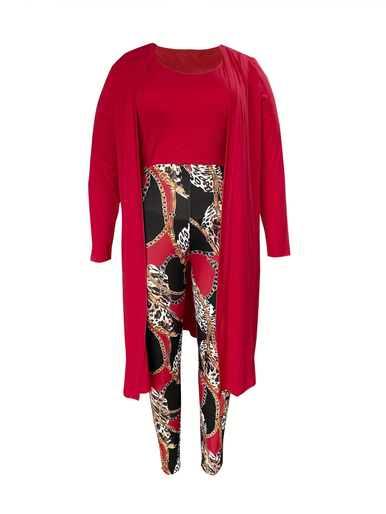 Women's 3-Piece Cardigan, Tank Top & Leggings Set