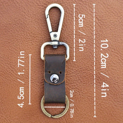 Vintage Cowhide Keychain Keyring Portable Retro Key Chain
