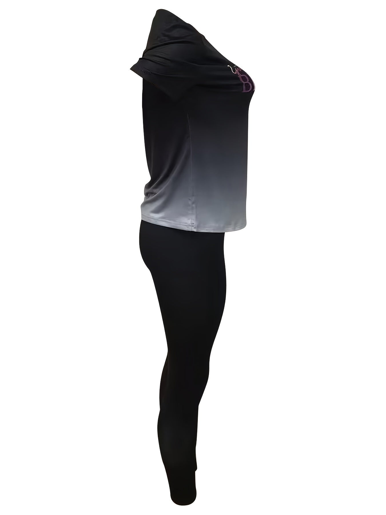 Blessed Print Tee & Slim Pants Workout Set