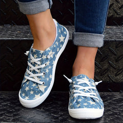 Star Pattern Flat Shoes Women's Shallow Mouth Casual Shoes