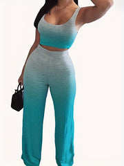 Sleeveless Tank Top & Wide Leg Pants Set for Women