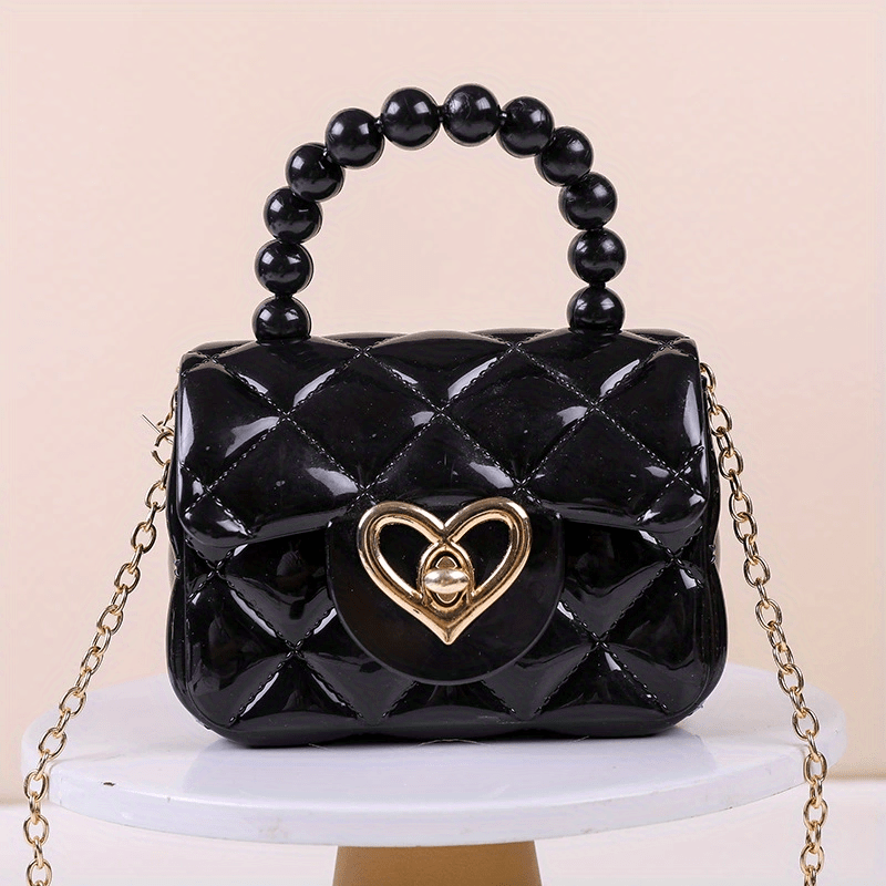 Girls Jelly Tote Handbag With Chain Candy Crossbody Bag