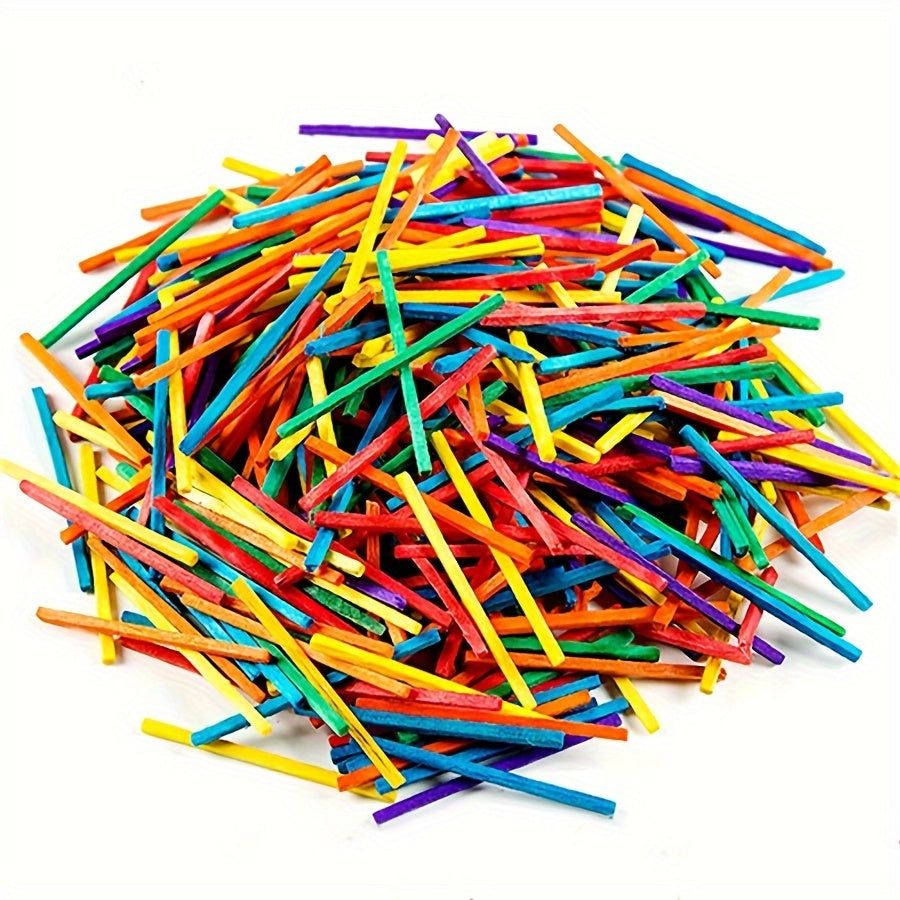 200 Pack 3D Wooden Matchsticks DIY Craft Set
