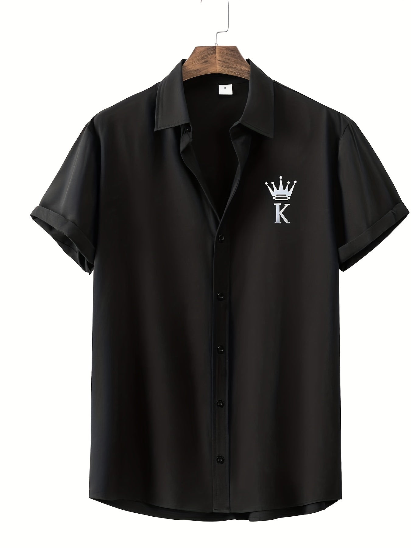 K & Crown Print Short Sleeve Shirt for Vacation