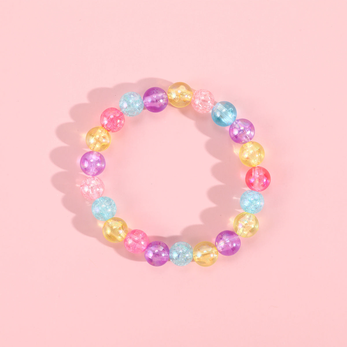 Rainbow Beaded Bracelets for Girls