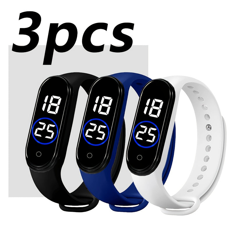LED Display Sports Bracelet Watch Set Unisex