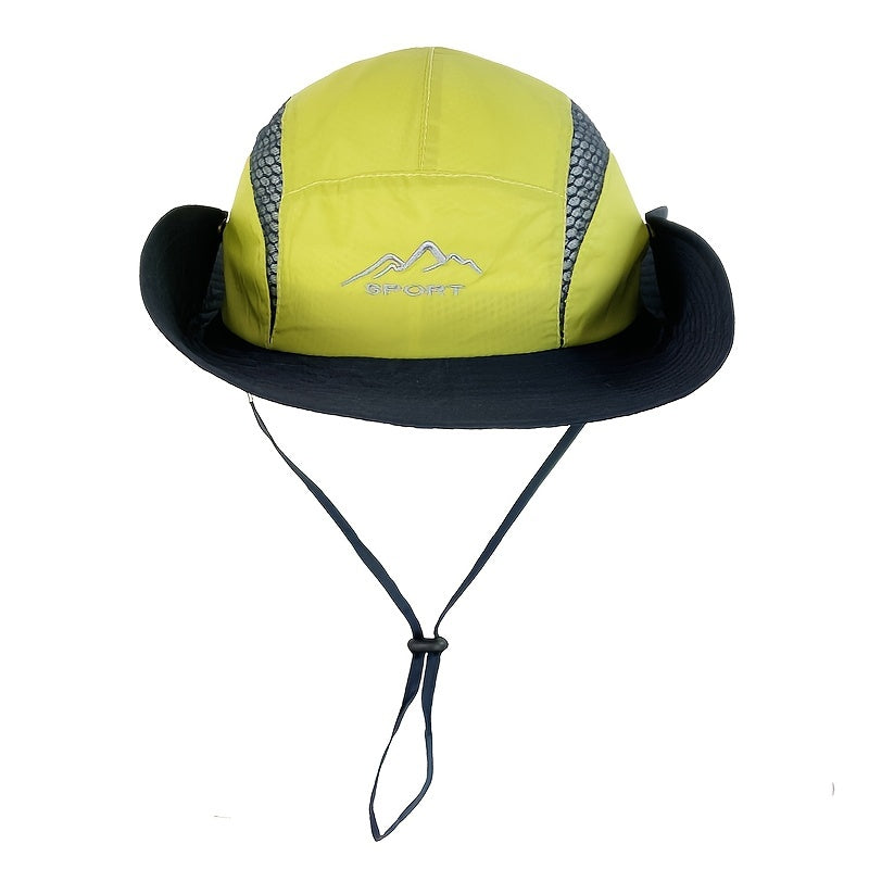 Mesh Hollow UV Protection Boonie Hat Wide Brim Fishing Sun Hat