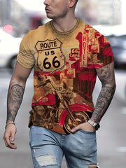 Men's Vintage Motorbike Graphic T Shirt Active Stretch & Comfort