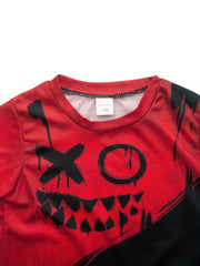 Graffiti Smile Graphic T Shirt for Kids 3D Print Quick Dry & Stretch