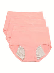 3pcs Period Panties Comfy Full Coverange Anti Leak Women's Lingerie