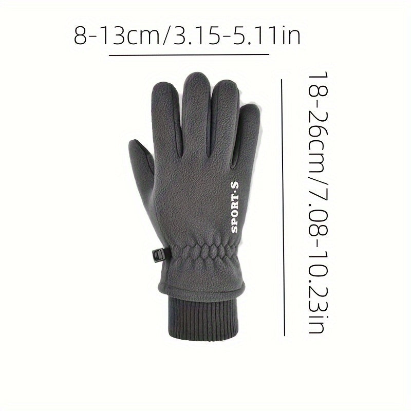 2 Pairs Windproof Fishing Gloves Full Finger Winter Warm Anti-Slip Gloves