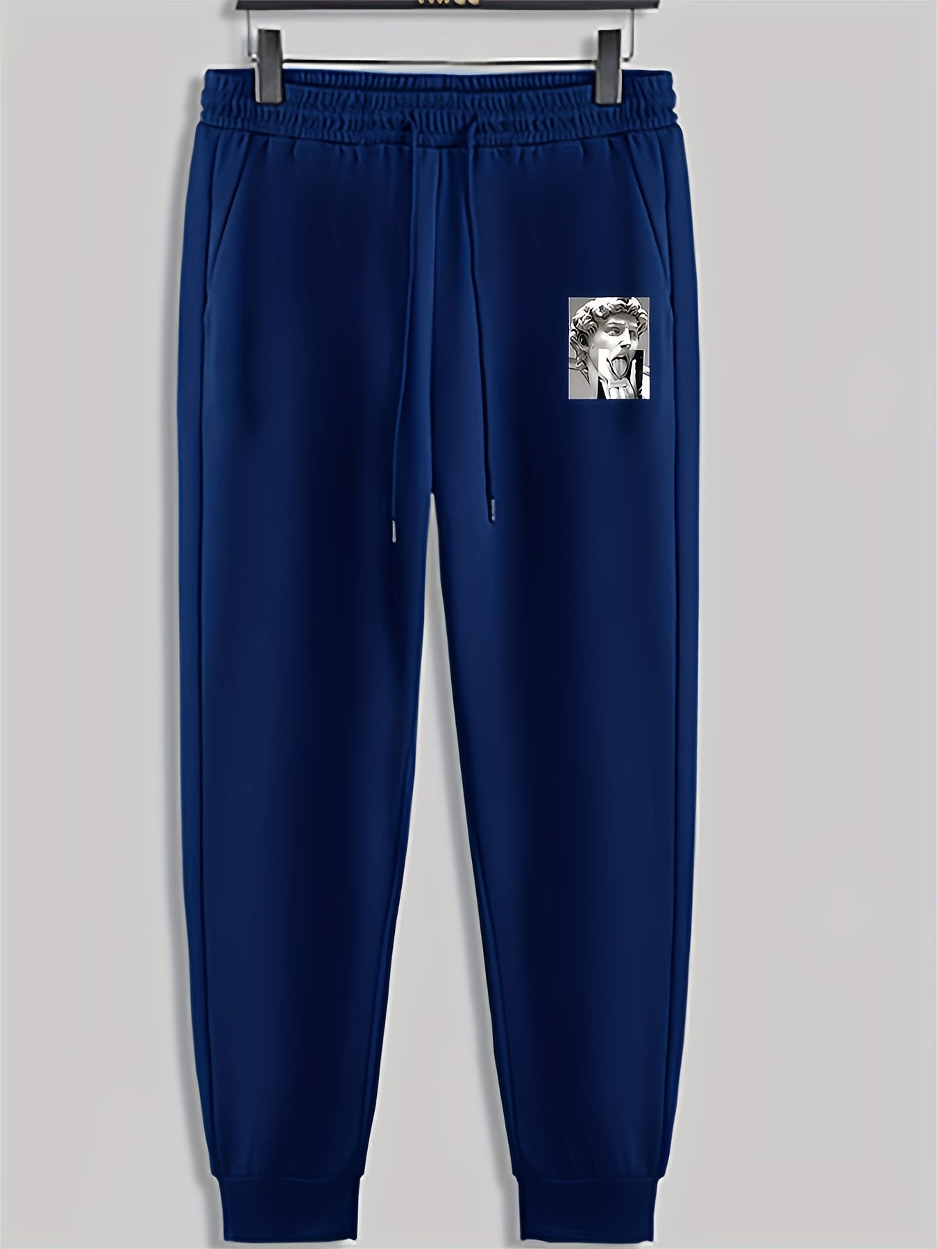 Funny Statue Print Men's Sweatpants Loose Casual Trousers Spring Autumn