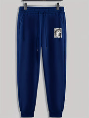 Funny Statue Print Men's Sweatpants Loose Casual Trousers Spring Autumn
