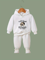 Girls Cat Graphic 2pcs Set Casual Activewear for Spring Fall Sports