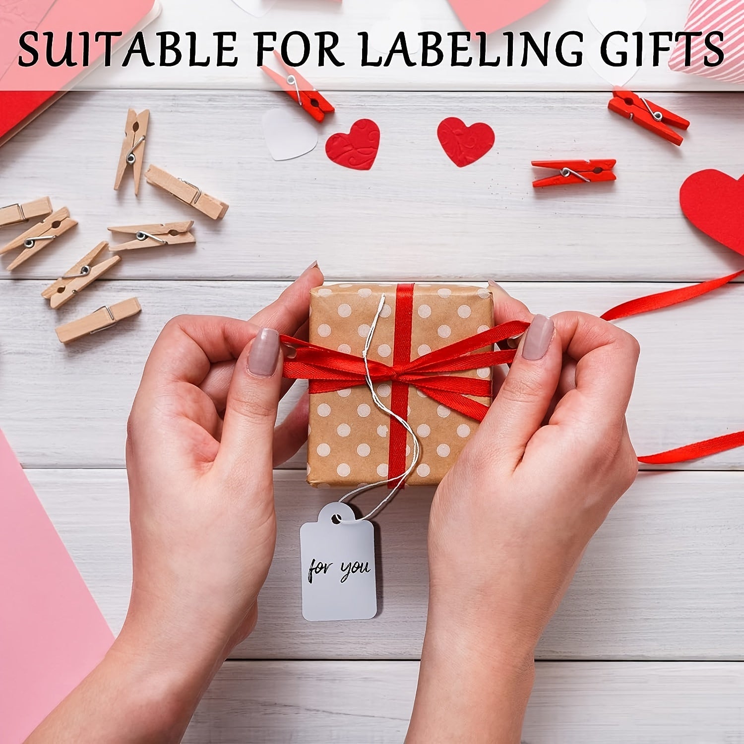 1000pcs Gift Tags with Rope Blank Paper Tag Label